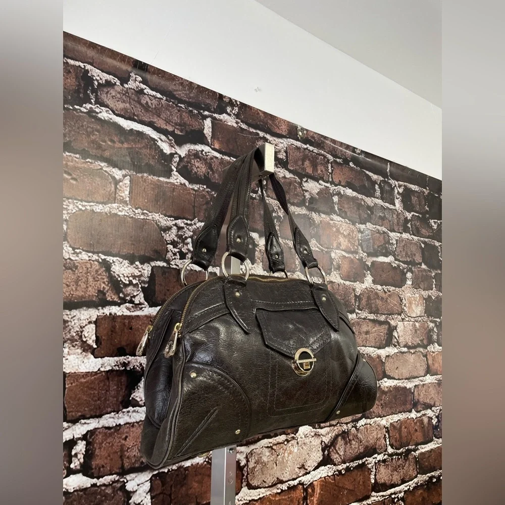 Marc Jacobs Large Vintage Bag Chocolate Brown Leather 3 Compartment Satchel